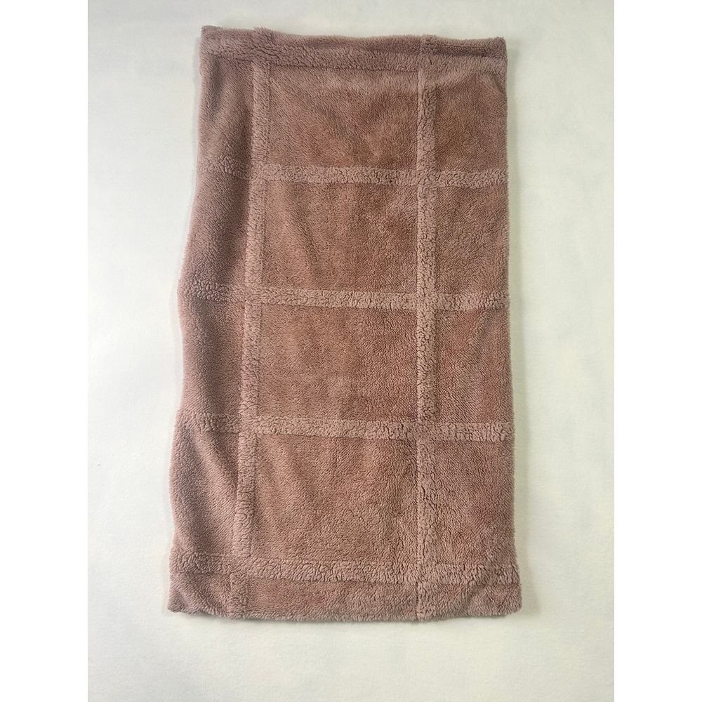Koolaburra by UGG Faux Shearling Windowpane Pillow Cover Mauve Pink 12x20